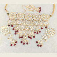 Pooja Bangles Gold Plated Choker Necklace Set With Maangtikka