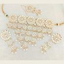 Pooja Bangles Gold Plated Choker Necklace Set With Maangtikka