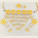 Pooja Bangles Gold Plated Choker Necklace Set With Maangtikka