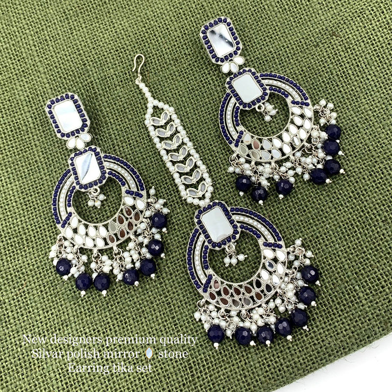 Pooja Bangles Mirror Work Earrings With Maangtikka