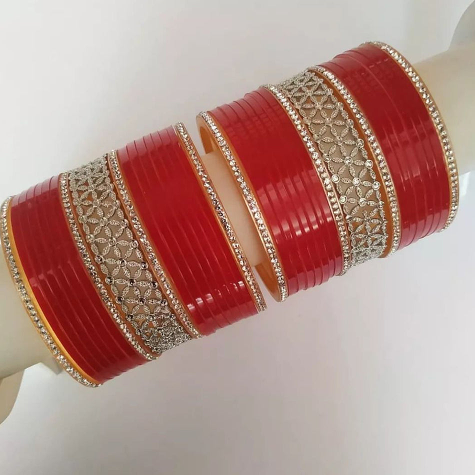 Pooja Bangles Acrylic Red Bangles Set – JewelEMarket
