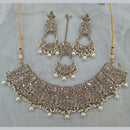Pooja Bangles Gold Plated Kundan Stone & Beads Necklace Set