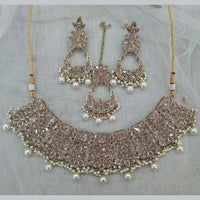 Pooja Bangles Gold Plated Kundan Stone & Beads Necklace Set