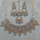 Pooja Bangles Gold Plated Kundan Stone & Beads Necklace Set