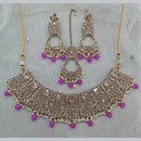 Pooja Bangles Gold Plated Kundan Stone & Beads Necklace Set