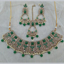 Pooja Bangles Gold Plated Kundan Stone & Beads Necklace Set