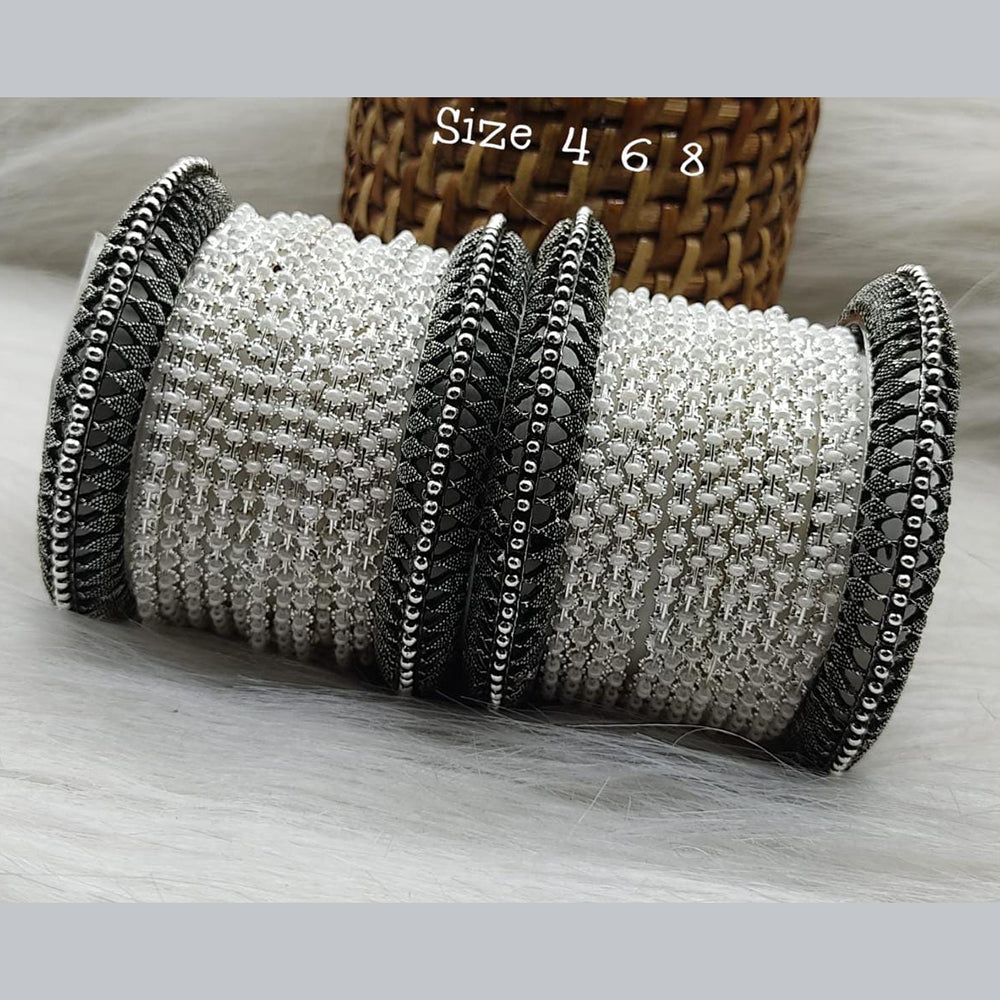 Pooja Bangles Black Oxidized Plated Bangles Set