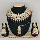 Pooja Bangles Gold Plated Kundan Stone & Beads Necklace Set