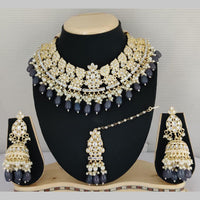 Pooja Bangles Gold Plated Kundan Stone & Beads Necklace Set