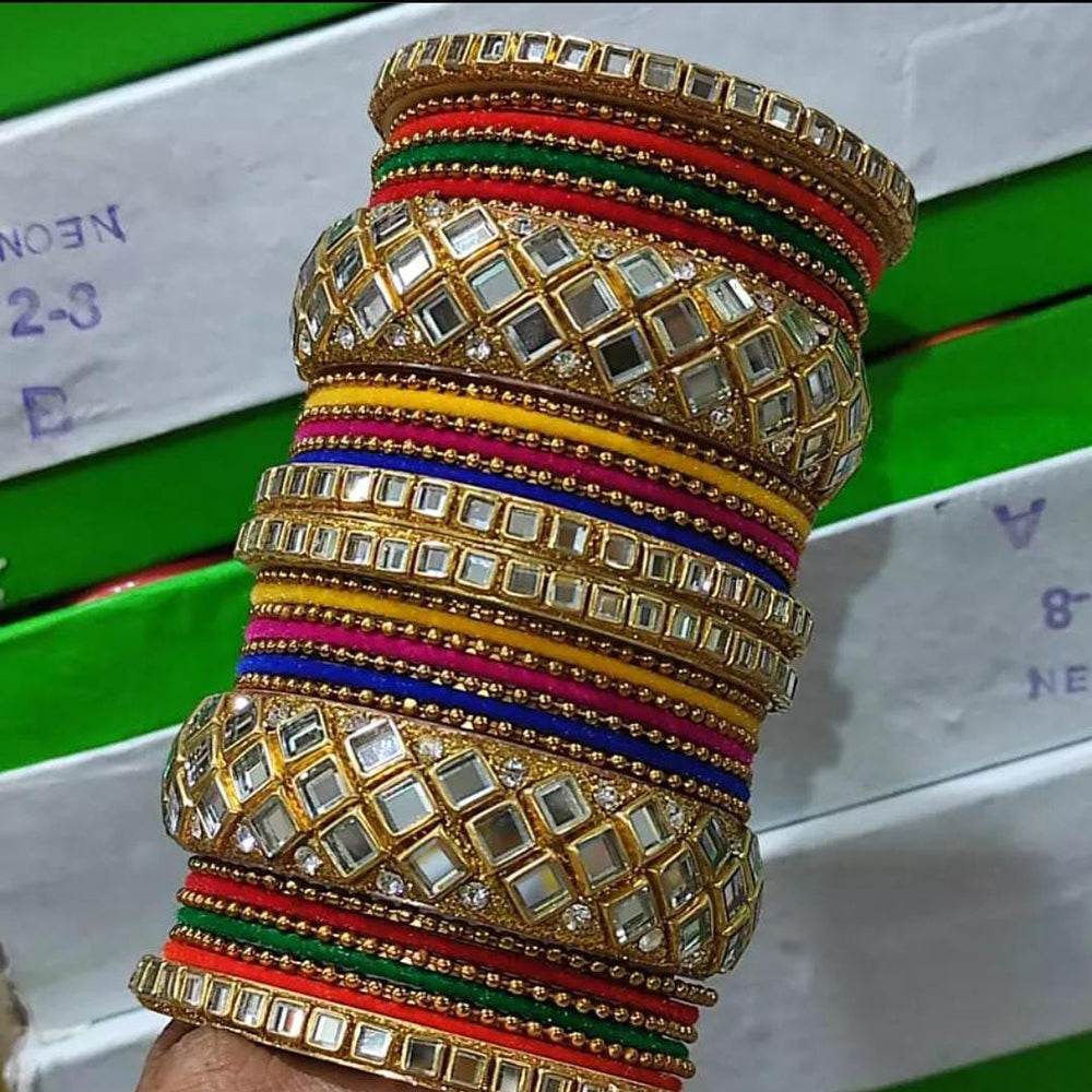 Pooja Bangles Gold Plated Kundan Set Bangles Set