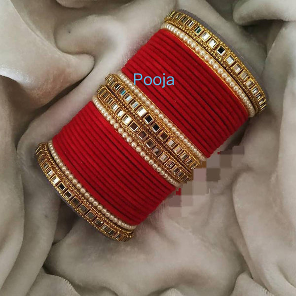 Pooja Bangles Gold Plated Thread Bangles Set