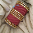 Pooja Bangles Gold Plated Mirror & Thread Bangles Set