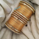 Pooja Bangles Gold Plated Mirror & Thread Bangles Set