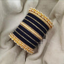 Pooja Bangles Gold Plated Mirror & Thread Bangles Set