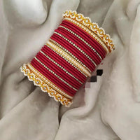 Pooja Bangles Gold Plated Mirror & Thread Bangles Set