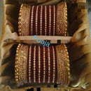 Pooja Bangles Gold Plated Mirror & Thread Bangles Set