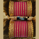 Pooja Bangles Gold Plated Mirror & Thread Bangles Set
