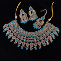 Pooja Bangles Gold Plated Kundan Stone And Beads Necklace Set