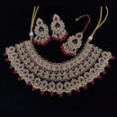 Pooja Bangles Gold Plated Kundan Stone And Beads Necklace Set