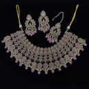 Pooja Bangles Gold Plated Kundan Stone And Beads Necklace Set