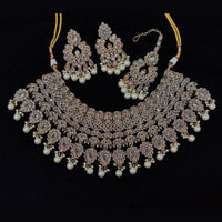 Pooja Bangles Gold Plated Kundan Stone And Beads Necklace Set