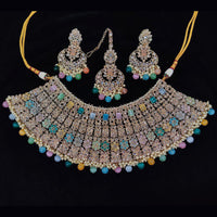 Pooja Bangles Gold Plated Kundan Stone And Beads Necklace Set