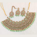 Pooja Bangles Gold Plated Kundan Stone And Beads Necklace Set