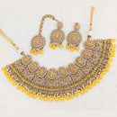 Pooja Bangles Gold Plated Kundan Stone And Beads Necklace Set
