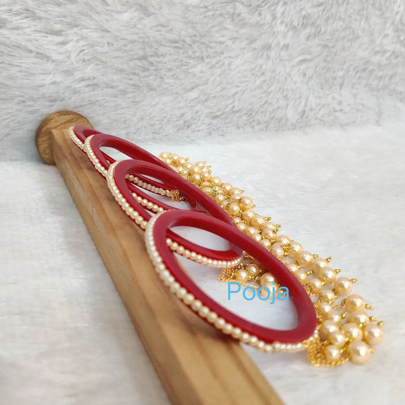 Pooja Bangles Acrylic Gold Plated Bangles Set