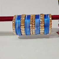 Pooja Bangles Crystal Stone Gold Plated Bangles Set