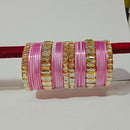 Pooja Bangles Crystal Stone Gold Plated Bangles Set