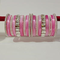 Pooja Bangles Crystal Stone Gold Plated Bangles Set