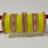 Pooja Bangles Kundan Stone Gold Plated Bangles Set
