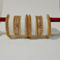 Pooja Bangles Kundan Stone Gold Plated Bangles Set