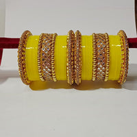 Pooja Bangles Kundan Stone Gold Plated Bangles Set