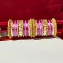 Pooja Bangles Crystal Stone Gold Plated Bangles Set