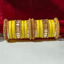 Pooja Bangles Crystal Stone Gold Plated Bangles Set