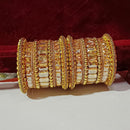 Pooja Bangles Crystal Stone Gold Plated Bangles Set