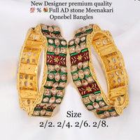 Pooja Bangles AD Stone Gold Plated Bangles Set