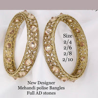 Pooja Bangles AD Stone Gold Plated Bangles Set