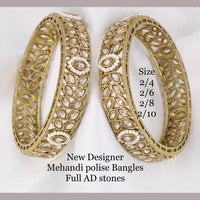 Pooja Bangles AD Stone Gold Plated Bangles Set