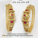 Pooja Bangles Kundan Stone Gold Plated Bangles Set