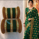 Pooja Bangles Kundan &  Thread Gold Plated Bangles Set