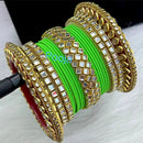 Pooja Bangles Kundan &  Thread Gold Plated Bangles Set