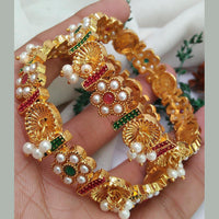 Pooja Bangles Pota Stone Gold Plated Bangles Set