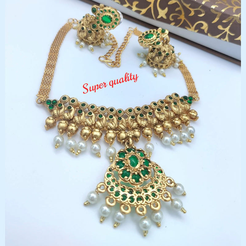 Pooja Bangles Pota Stone Choker Necklace Set