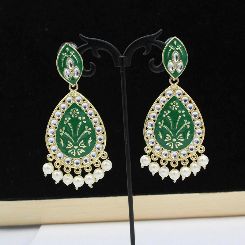 Pooja Bangles Kundan Stone Dangler Earrings