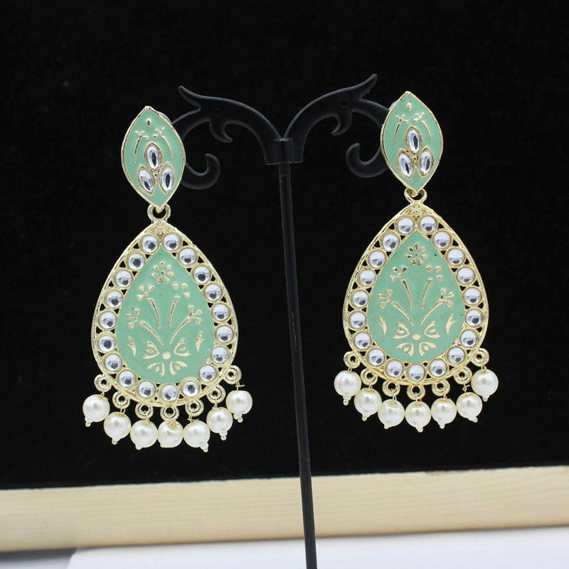 Pooja Bangles Kundan Stone Dangler Earrings