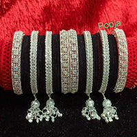 Pooja Bangles Austrian Stone & Thread Bangles Set