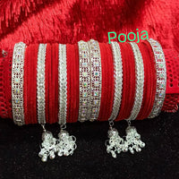 Pooja Bangles Austrian Stone & Thread Bangles Set